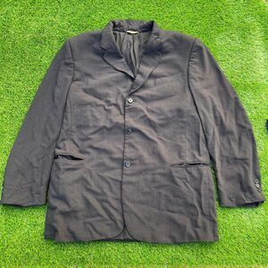 Donna Karan Men's Business Casual Black Wool Overcoat Blazer (46/40)